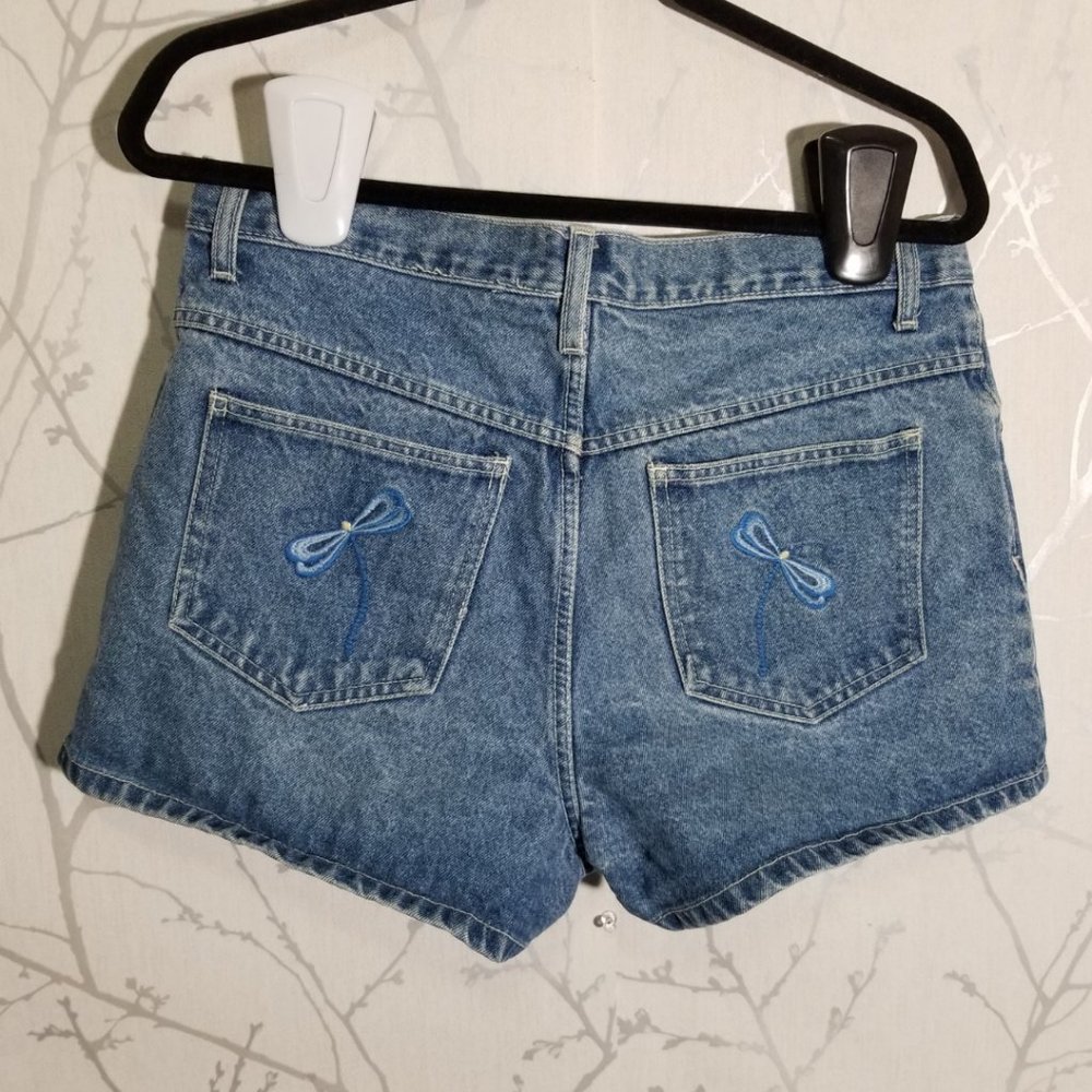 Rue21 Dragonfly Embroidered High Rise Jean Shorts